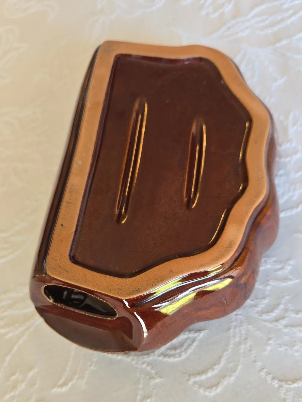 Set Of 2 Aligator Ashtrays Florida Metal Tray & Stonewear Aligator Vintage
